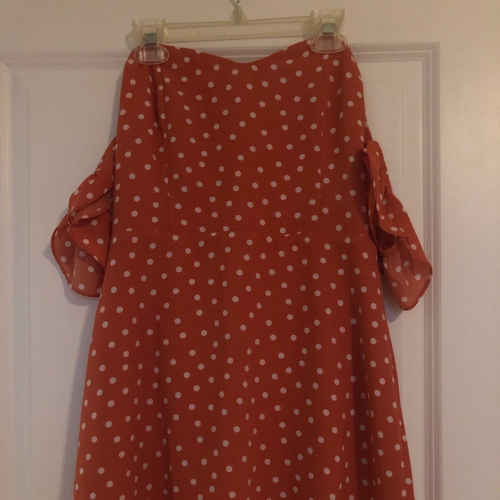 Women's Orange Strapless dress, SAGE Size M